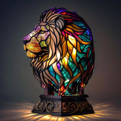 Stained Glass Animal Lamp Colourful Glow Decorative Indoor Home Light