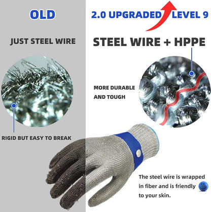 Stainless Steel Cut Resistant Safety Gloves Heavy Duty Work Protection