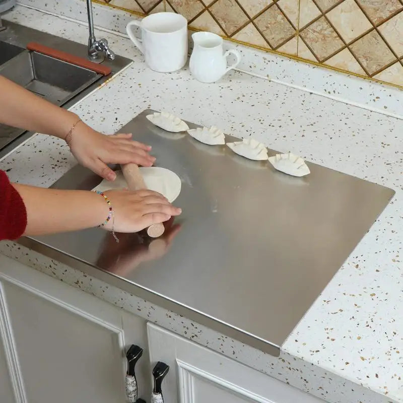 Stainless Steel Cutting Board With Lip Non Slip Hygienic Durable Kitchen Chopping Board