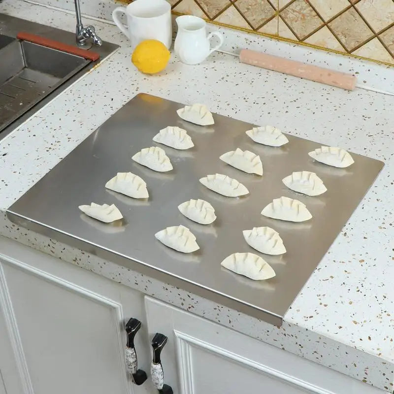 Stainless Steel Cutting Board with Non Slip Spill Resistant Edges