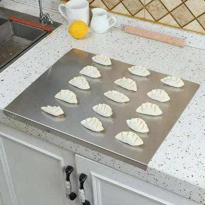 Stainless Steel Cutting Board with Non Slip Spill Resistant Edges