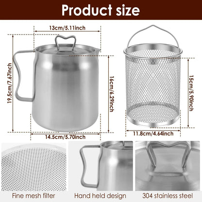 Stainless Steel Frying Pot Oil Filter Nonstick Deep Fry Cooker
