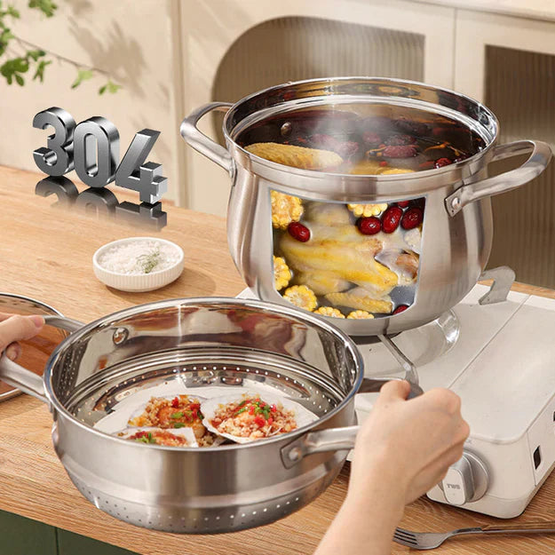 Stainless Steel Steamer Cooker Durable Kitchen Use