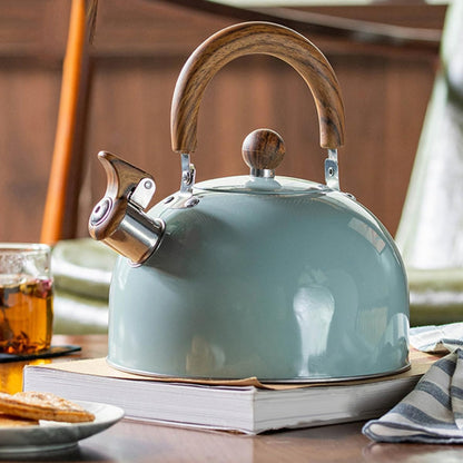 Stainless Steel Whistling Stove Kettle with Heat Resistant Handle for Kitchen