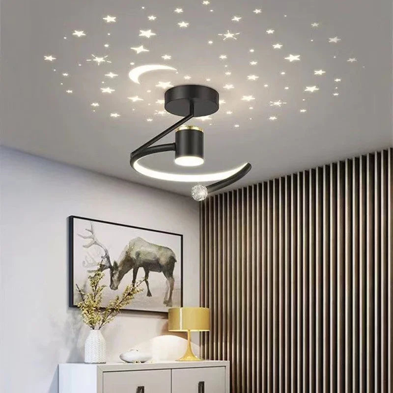Starry Effect LED Ceiling Light Dimmable Warm Cool White Room Lamp