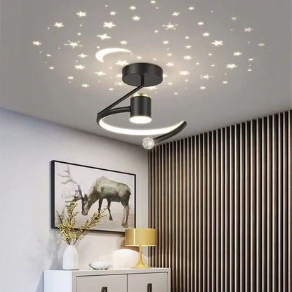 Starry Effect LED Ceiling Light Dimmable Warm Cool White Room Lamp