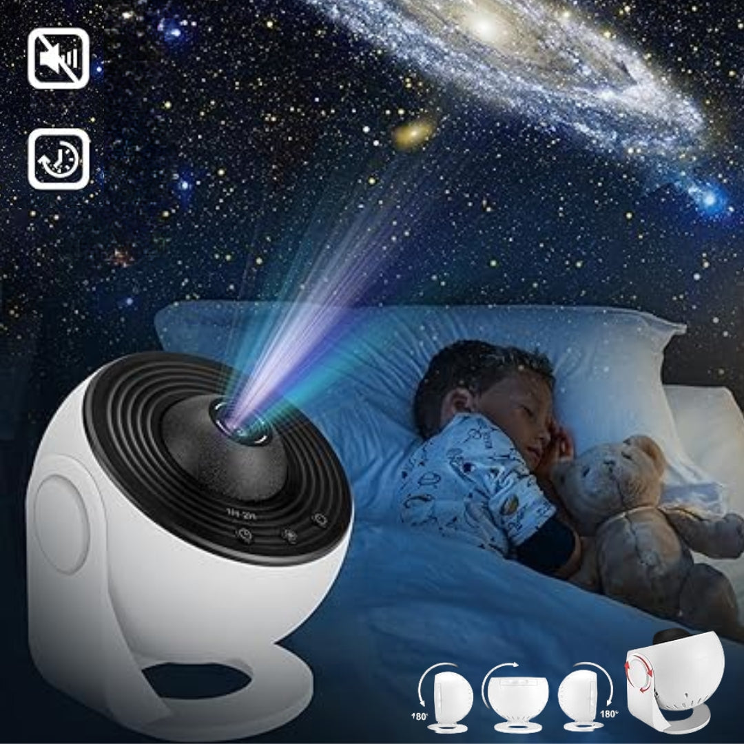 Projektor til stjernehimmel-natlampe med 360 graders rotation