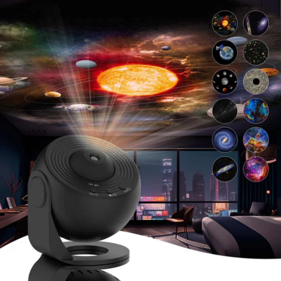 Projektor til stjernehimmel-natlampe med 360 graders rotation