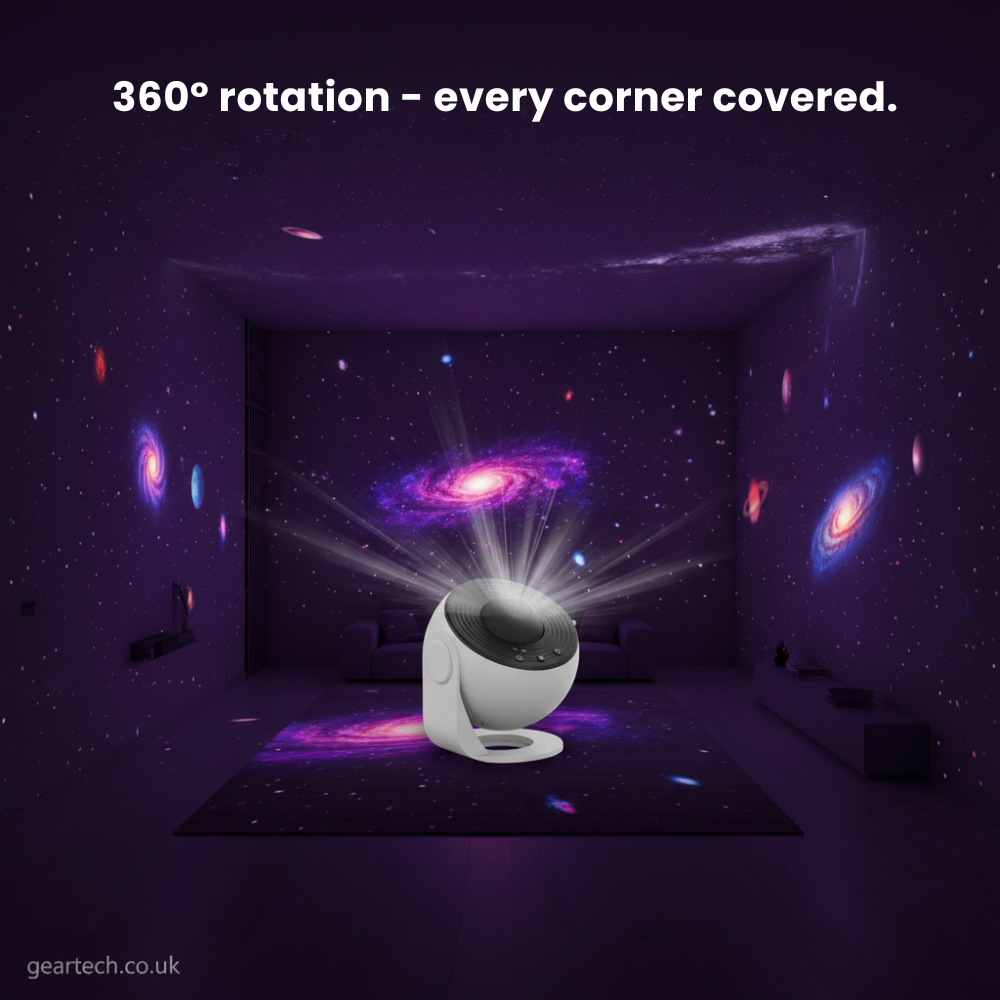 Projektor til stjernehimmel-natlampe med 360 graders rotation