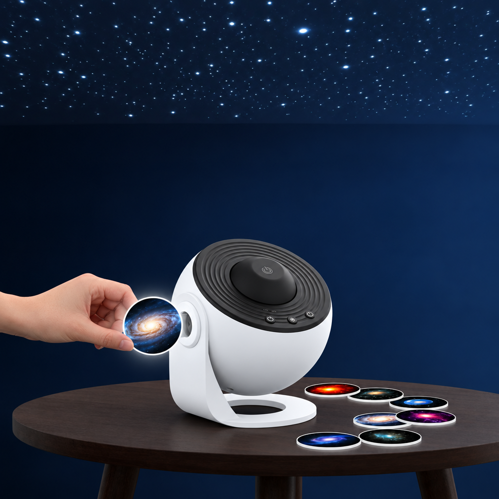 Projektor til stjernehimmel-natlampe med 360 graders rotation