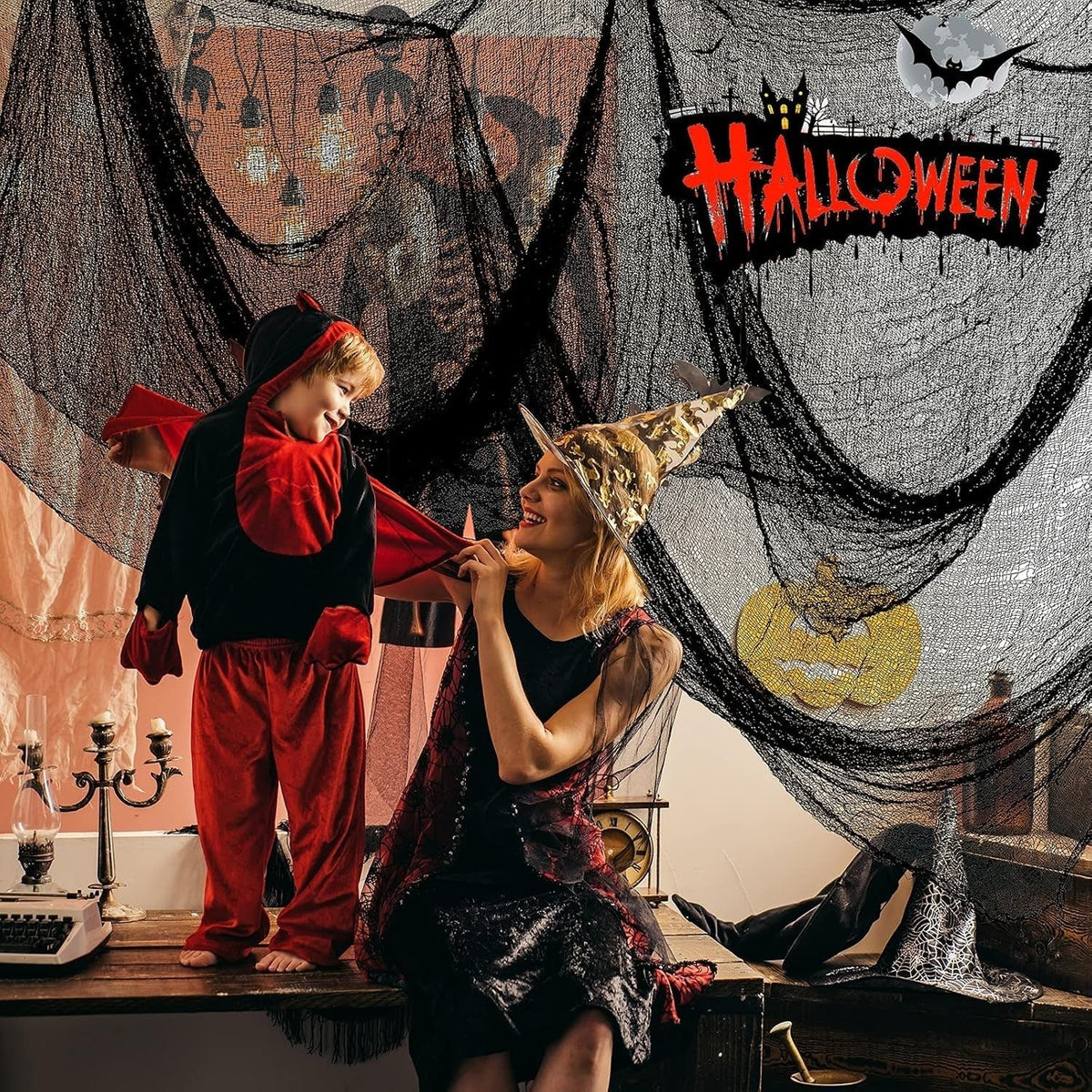 Stretchable Halloween Fabric Indoor Party Wall Door Window Decoration