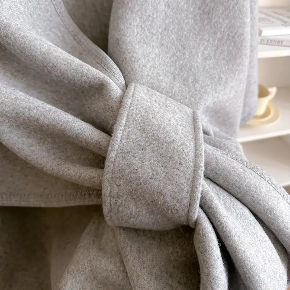 Stylish Microfibre Shawl Coat with Non Elastic Flowing Drape