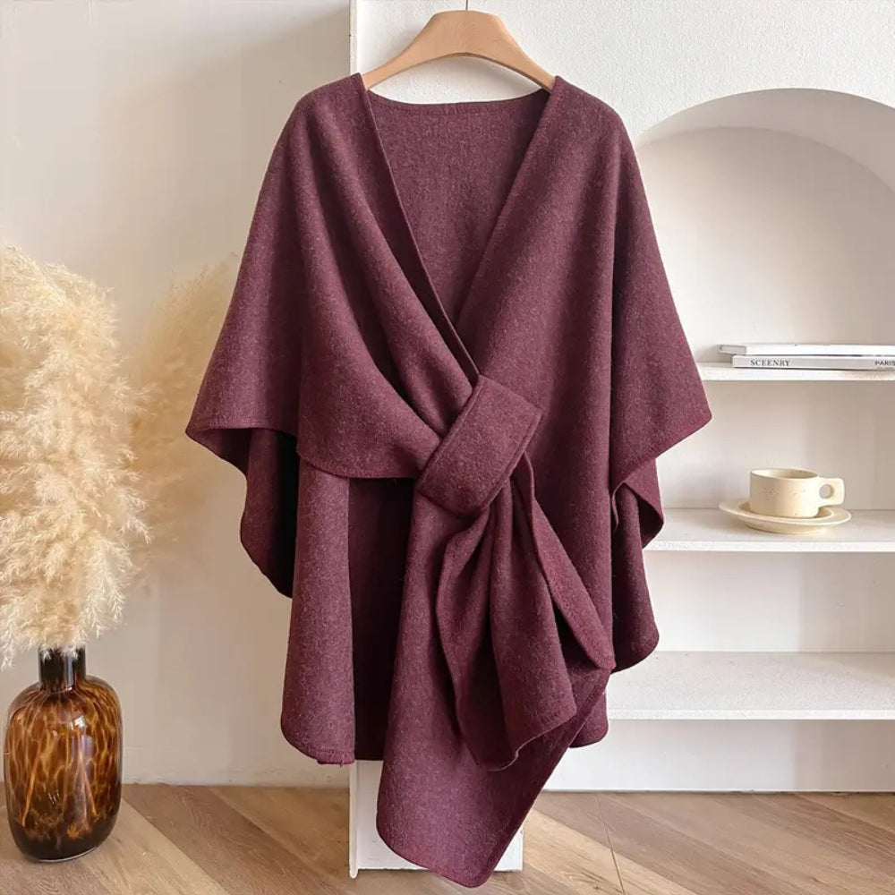 Stylish Microfibre Shawl Coat with Non Elastic Flowing Drape