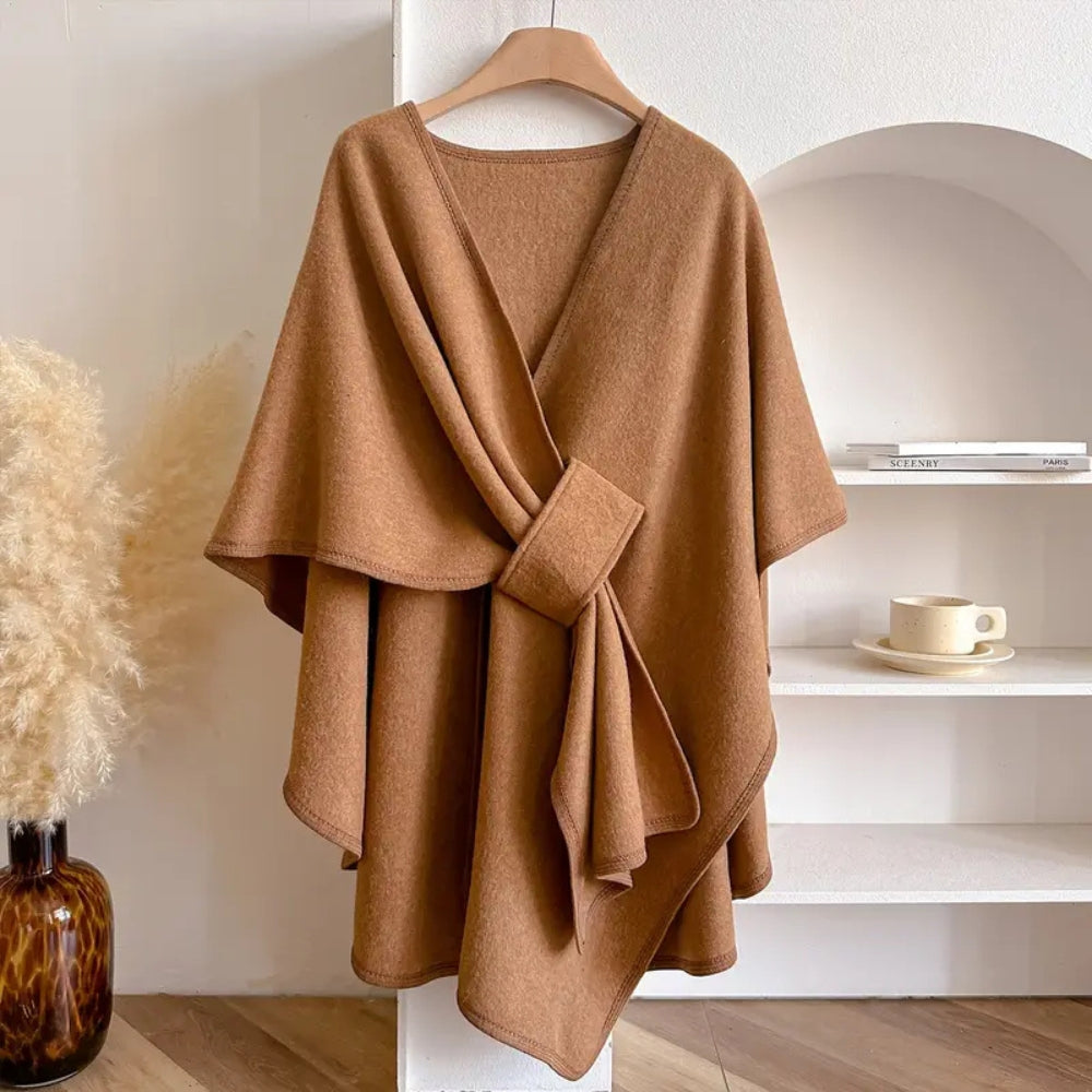 Stylish Microfibre Shawl Coat with Non Elastic Flowing Drape