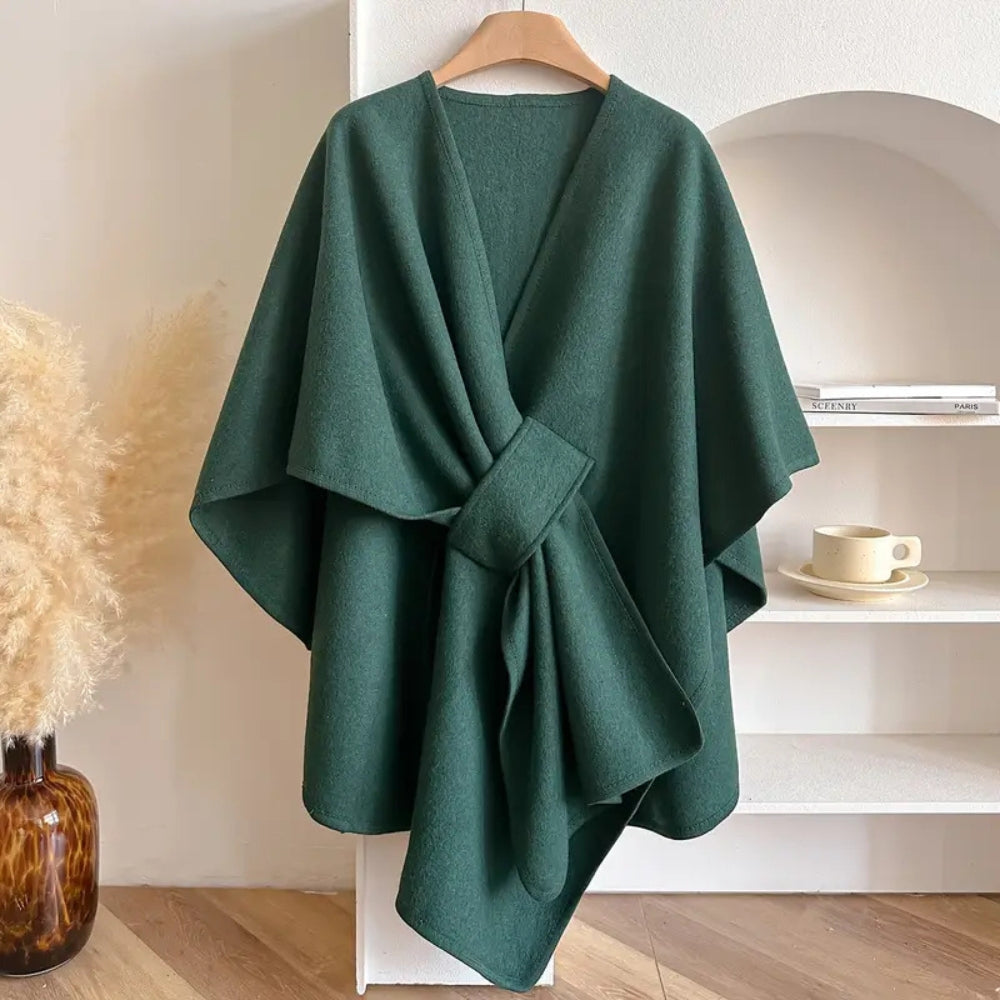 Stylish Microfibre Shawl Coat with Non Elastic Flowing Drape