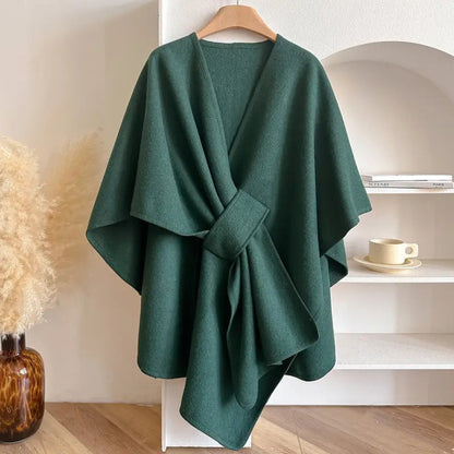 Stylish Microfibre Shawl Coat with Non Elastic Flowing Drape