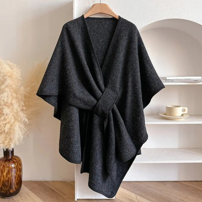Stylish Microfibre Shawl Coat with Non Elastic Flowing Drape