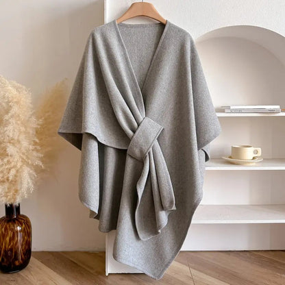 Stylish Microfibre Shawl Coat with Non Elastic Flowing Drape