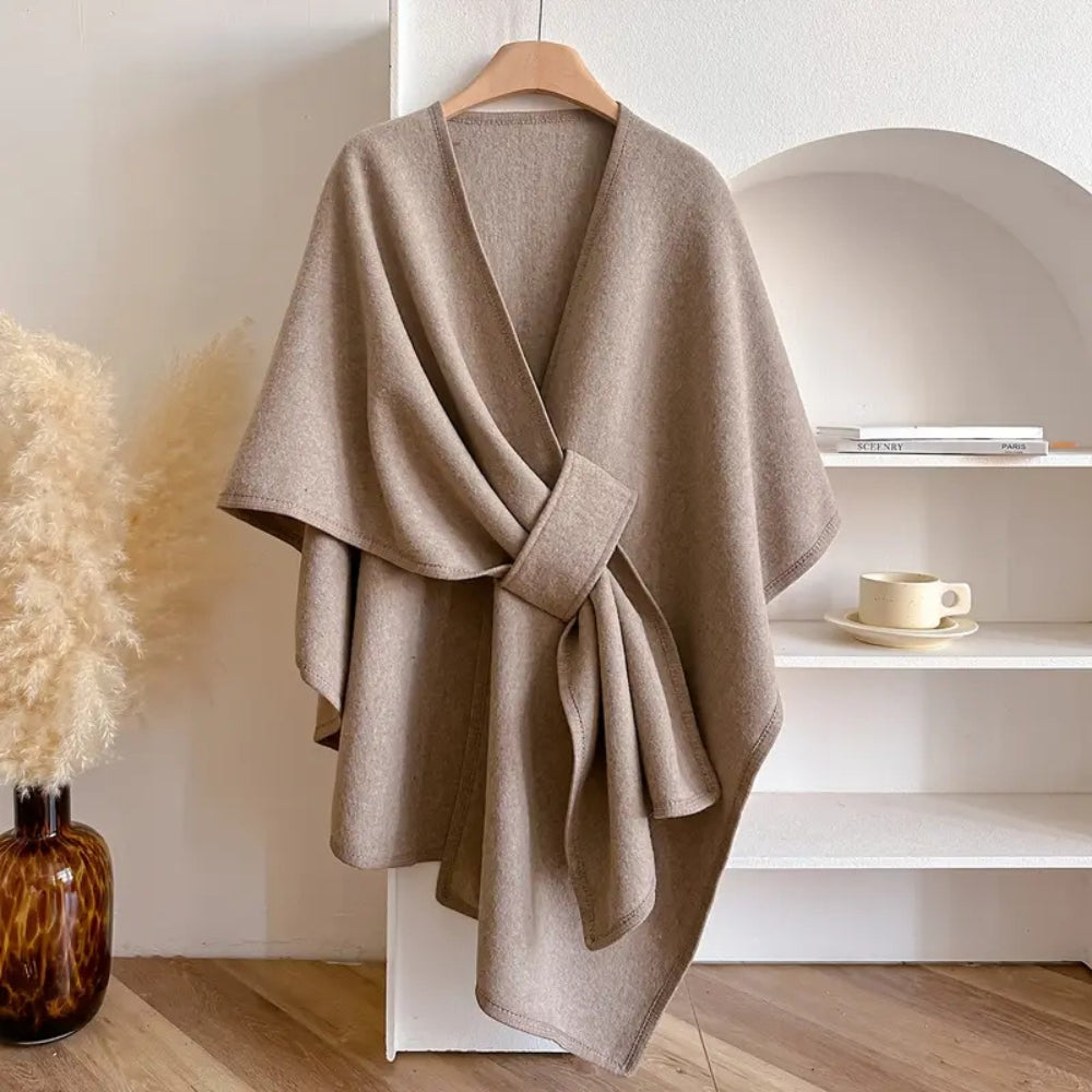 Stylish Microfibre Shawl Coat with Non Elastic Flowing Drape