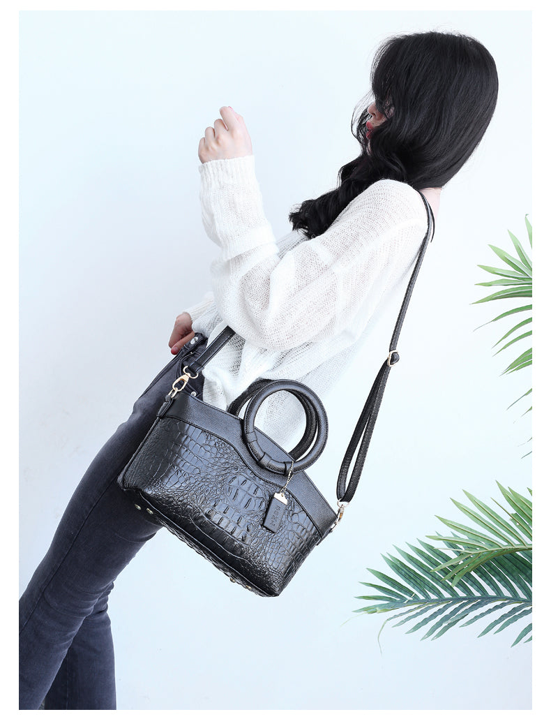 Stylish Shoulder Handbag with Round Handle Design Elegant Women Fashion Bag