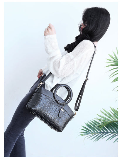 Stylish Shoulder Handbag with Round Handle Design Elegant Women Fashion Bag