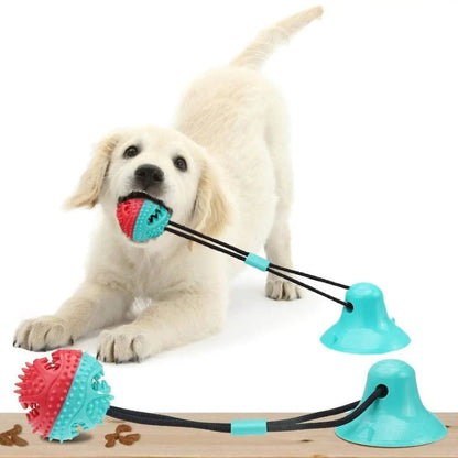 Suction Cup Dog Chew Toy Dental Cleaning Tug Toy Interactive Teeth Cleaning Toy