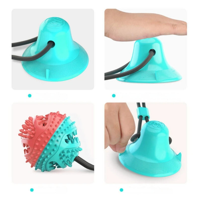 Suction Cup Dog Chew Toy Dental Cleaning Tug Toy Interactive Teeth Cleaning Toy