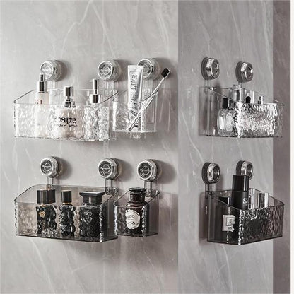 Suction Cup Wall Storage Organizer Bathroom Wall Shelf No Drill Shower Storage Holder