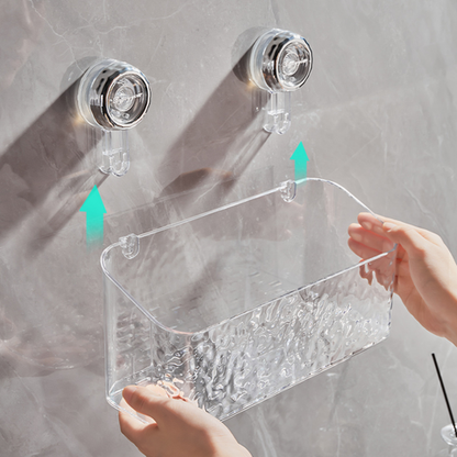 Suction Cup Wall Storage Organizer Bathroom Wall Shelf No Drill Shower Storage Holder