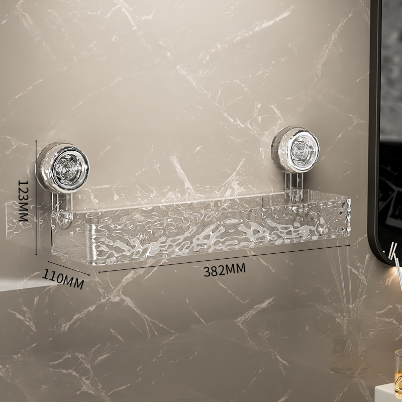Suction Cup Wall Storage Organizer Bathroom Wall Shelf No Drill Shower Storage Holder