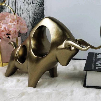 Symbolic Bull Figurine Resin Bull Sculpture European Style Home Decor