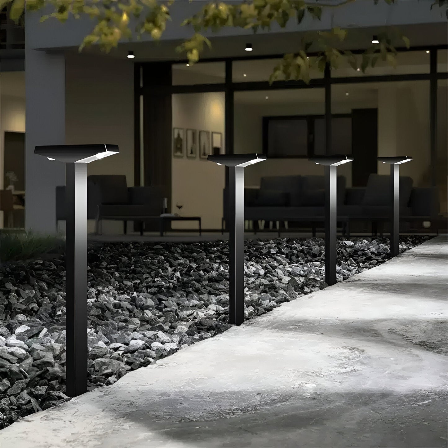 T-Shaped LED Solar Garden Lights Waterproof Outdoor Pathway Lighting