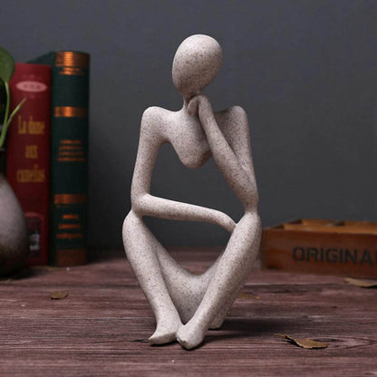 The Thinker Abstract Sculpture – Handcrafted Modern Art Decor