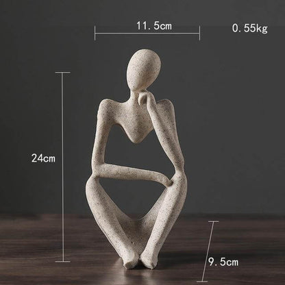 The Thinker Abstract Sculpture – Handcrafted Modern Art Decor