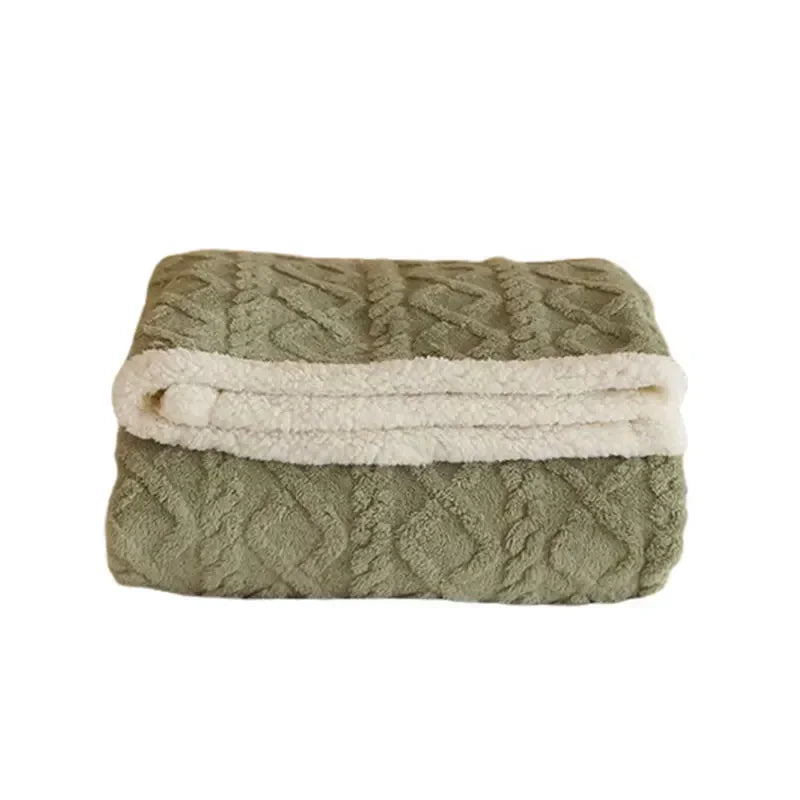 Thick Winter Lambswool Blanket Double Sided Soft Warm Comfort