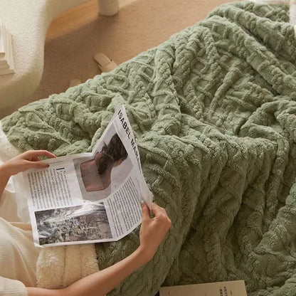 Thick Winter Lambswool Blanket Double Sided Soft Warm Comfort