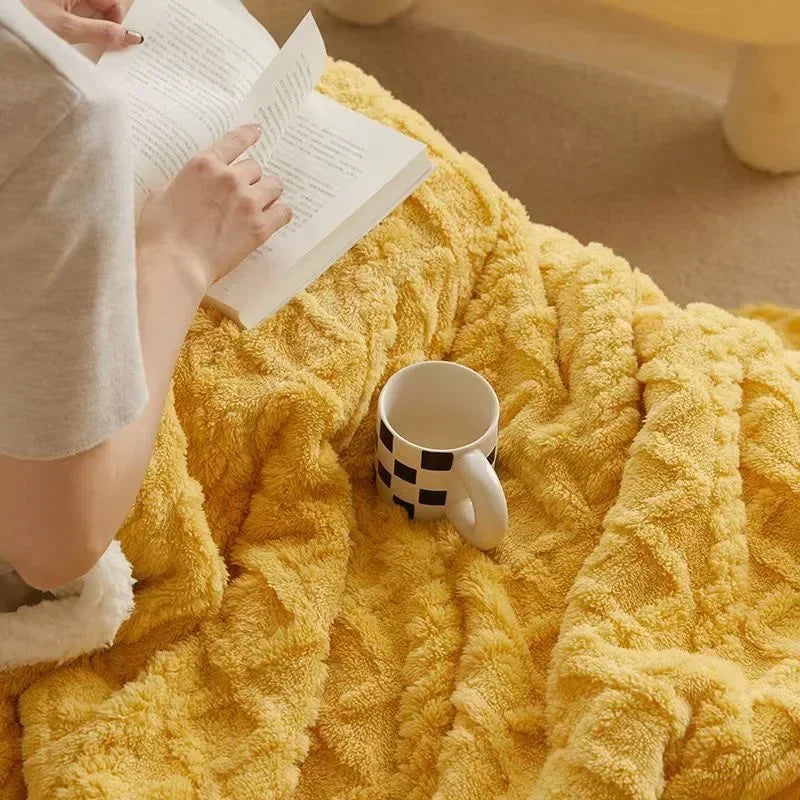 Thick Winter Lambswool Blanket Double Sided Soft Warm Comfort