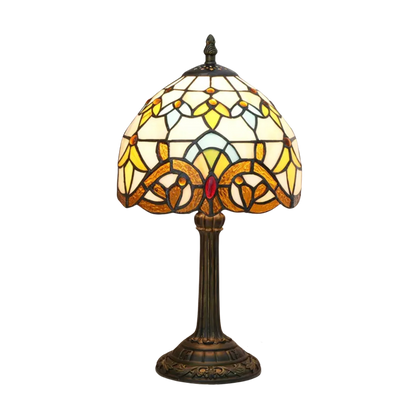 Tiffany Style Table Lamp Vintage Stained Glass Ambient Lighting