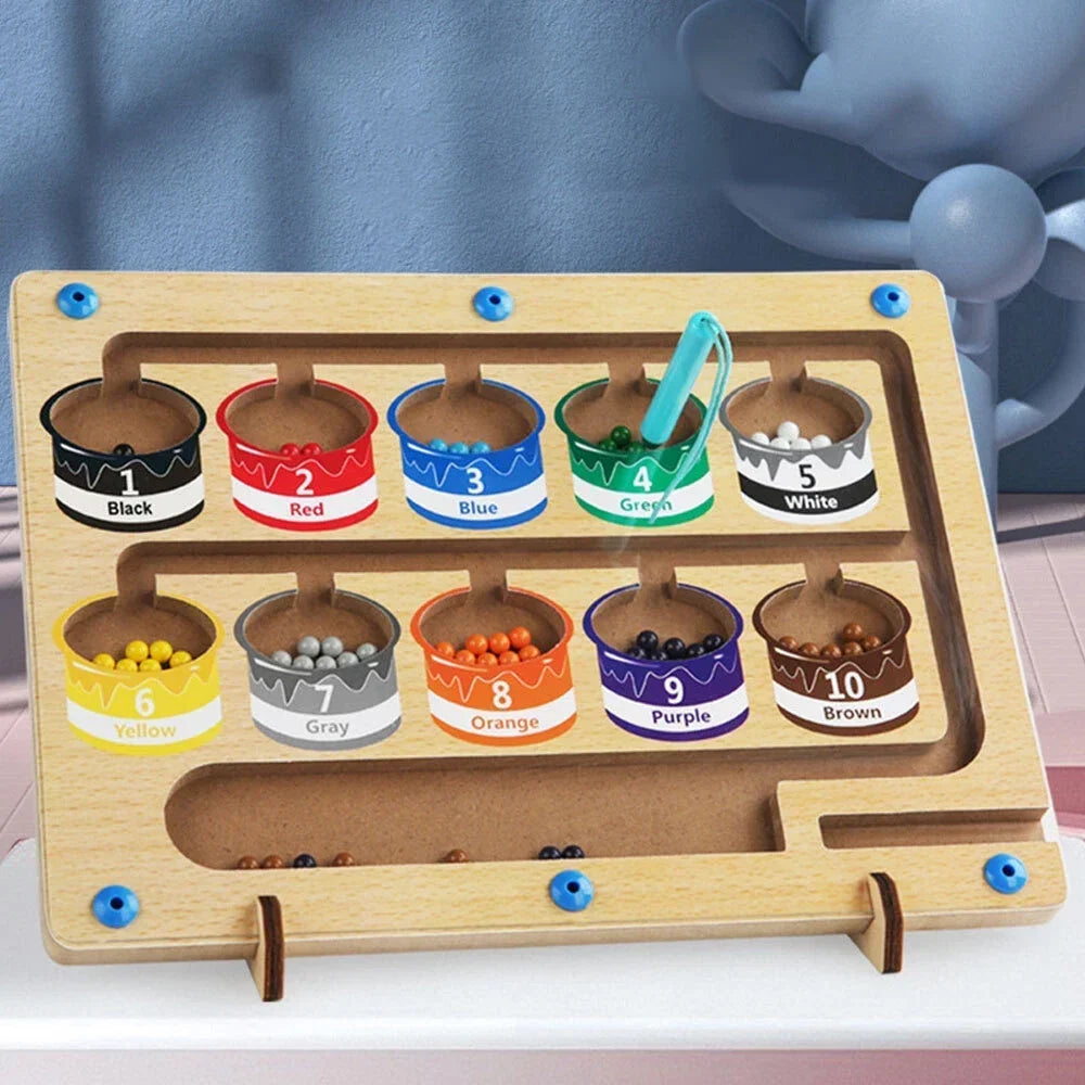 Toddler Magnetic Maze Board Bead Sorting Early Learning Puzzle