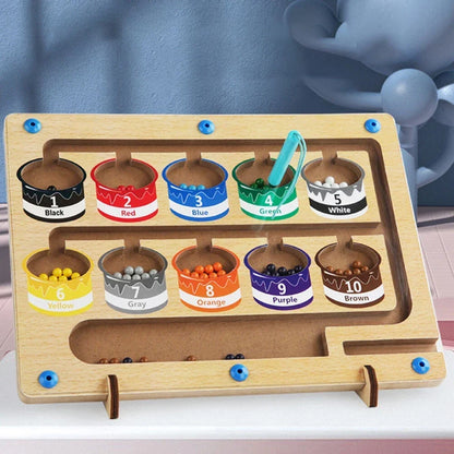 Toddler Magnetic Maze Board Bead Sorting Early Learning Puzzle