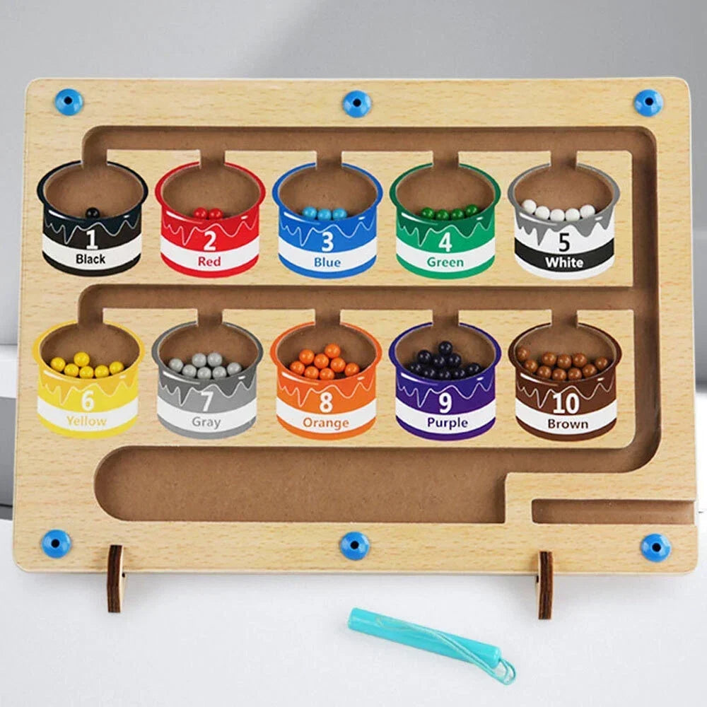 Toddler Magnetic Maze Board Bead Sorting Early Learning Puzzle
