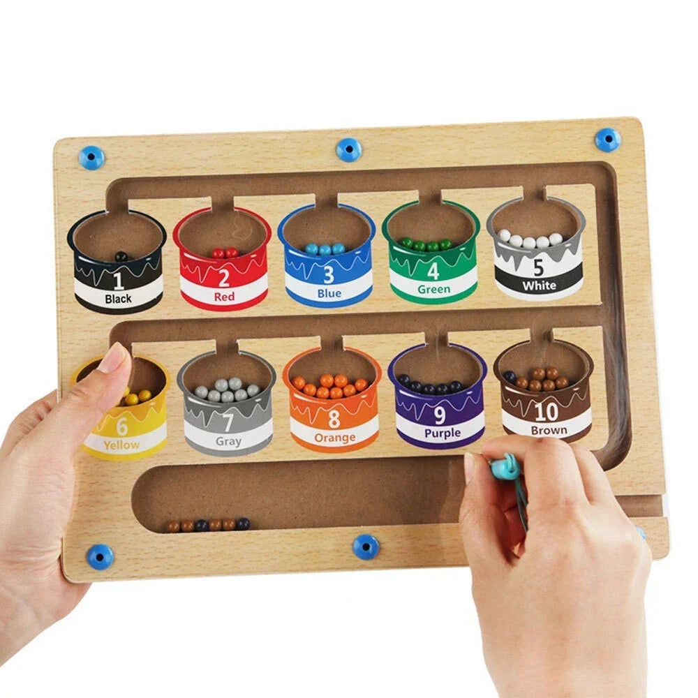 Toddler Magnetic Maze Board Bead Sorting Early Learning Puzzle