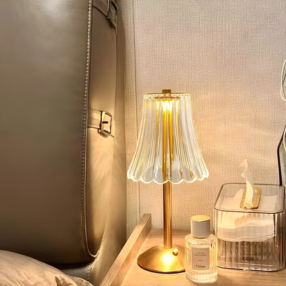 Lampada da tavolo LED senza fili con controllo touch, ricaricabile, illuminazione d’atmosfera effetto cristallo