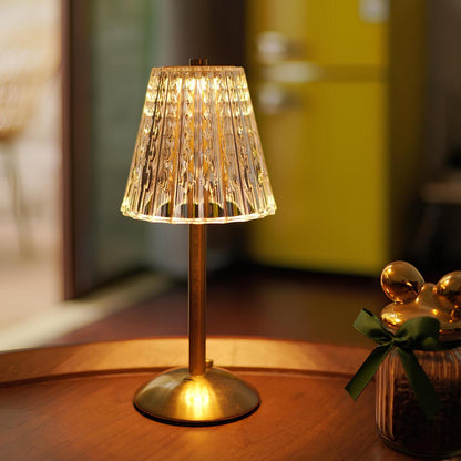 Lampada da tavolo LED senza fili con controllo touch, ricaricabile, illuminazione d’atmosfera effetto cristallo