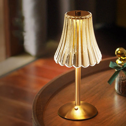 Lampada da tavolo LED senza fili con controllo touch, ricaricabile, illuminazione d’atmosfera effetto cristallo