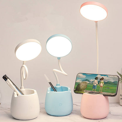 Touch Control Desk Lamp LED Table Lamp Pen Holder Phone Stand USB