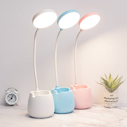 Touch Control Desk Lamp LED Table Lamp Pen Holder Phone Stand USB
