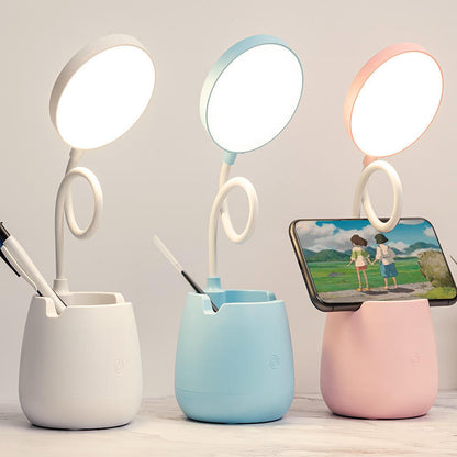 Touch Control Desk Lamp LED Table Lamp Pen Holder Phone Stand USB