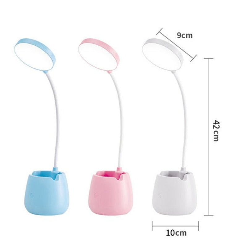 Touch Control Desk Lamp LED Table Lamp Pen Holder Phone Stand USB