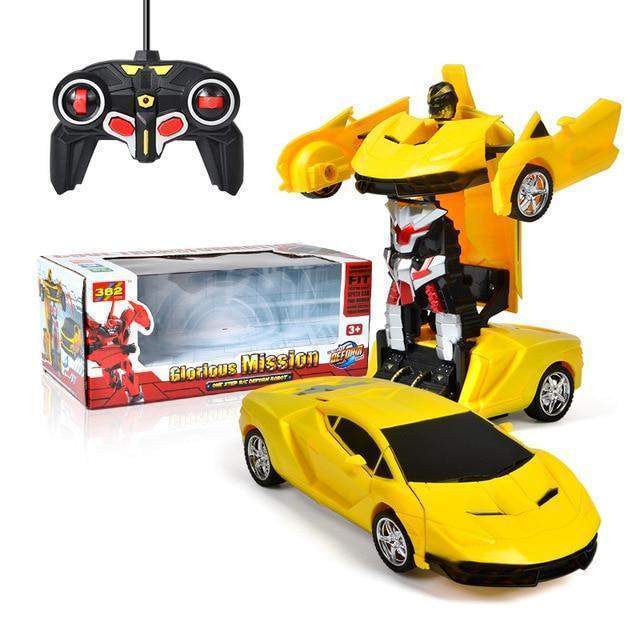 Transforming Robot Car Remote Control Toy with LED Lights